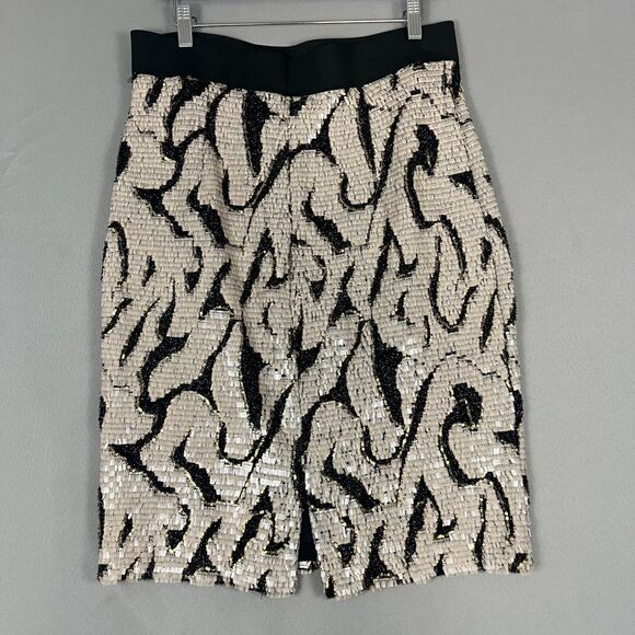 Antonio Melani Pencil Skirt Women's 10 Black Sequin Office Party Glam Profession - Picture 3 of 7